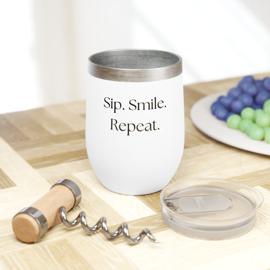 12oz Wine Tumbler - Sip. Smile. Repeat.