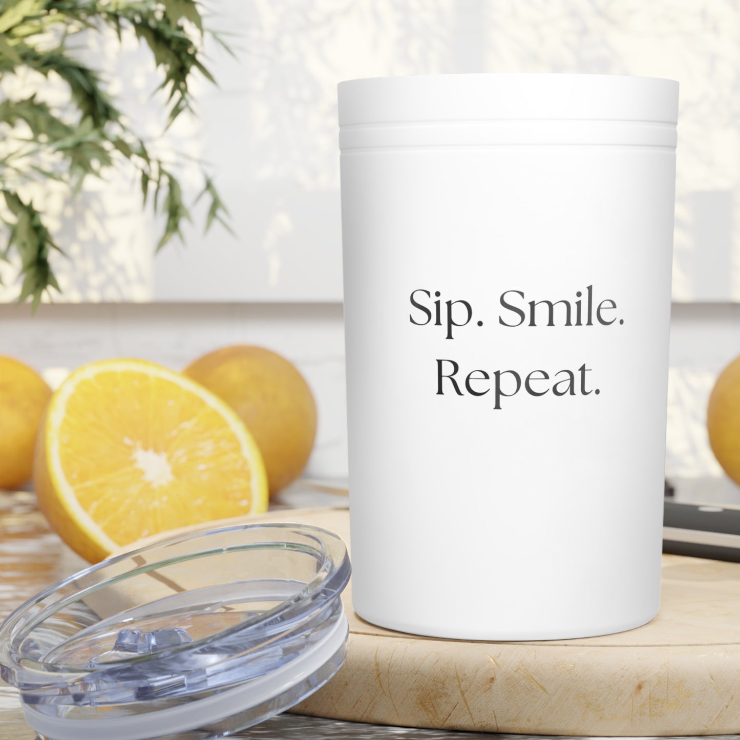 Insulated Tumbler - Sip. Smile. Repeat. - 11oz Travel Mug